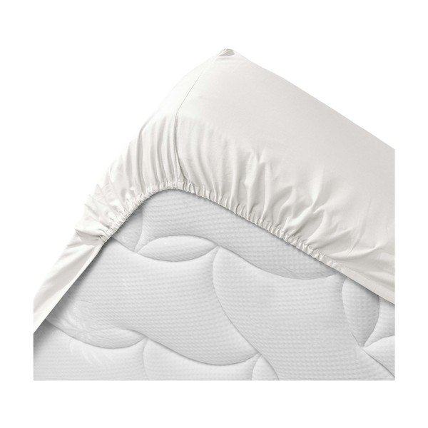 Paklodė iš organiškos medvilnės baltos spalvos su guma 140x190 cm Biolina – douceur d'intérieur-image-3