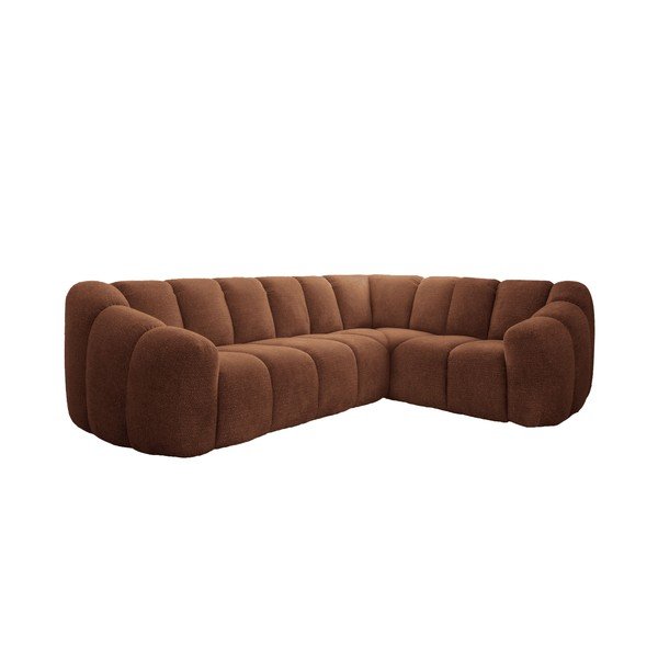 Terakotos spalvos kampinė sofa (su dešiniuoju kampu/„L“ formos) Shell – Miuform