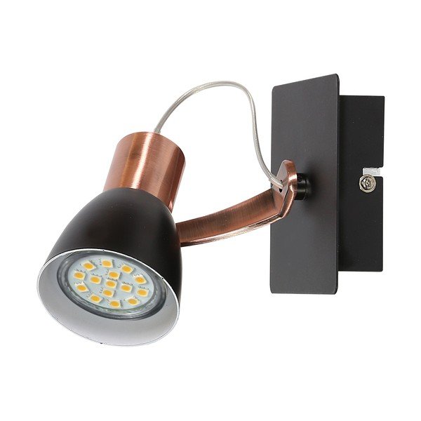 Sieninė lempa juodos spalvos/vario spalvos Markus – Candellux Lighting