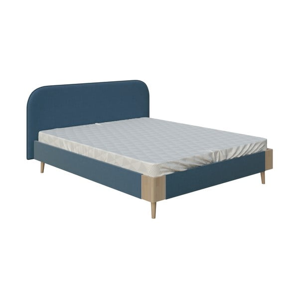 Mėlyna dvigulė lova ProSpánek Lagom Plain Soft, 180 x 200 cm