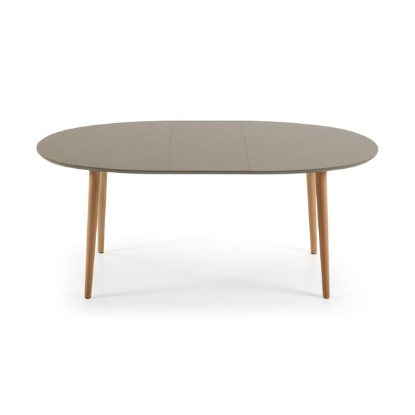 Pilkas ovalus išskleidžiamas valgomojo stalas Kave Home Oakland, 140 x 90 cm-image-2