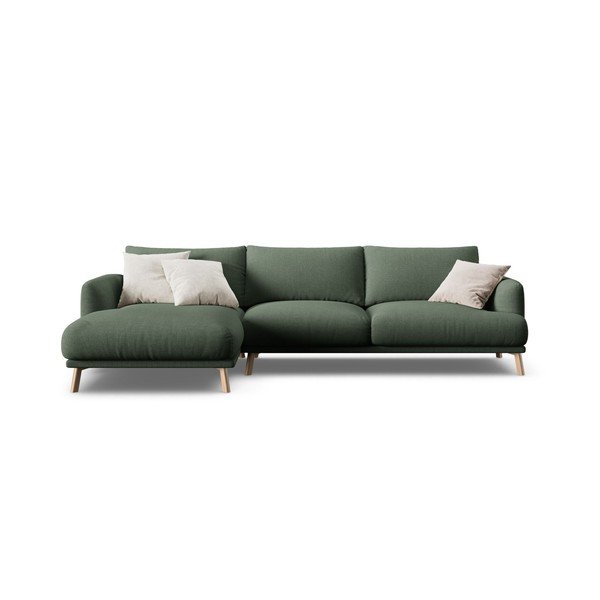 Žalios spalvos kampinė sofa (su kairiuoju kampu/su gultu) Naomi – Micadoni -image-3