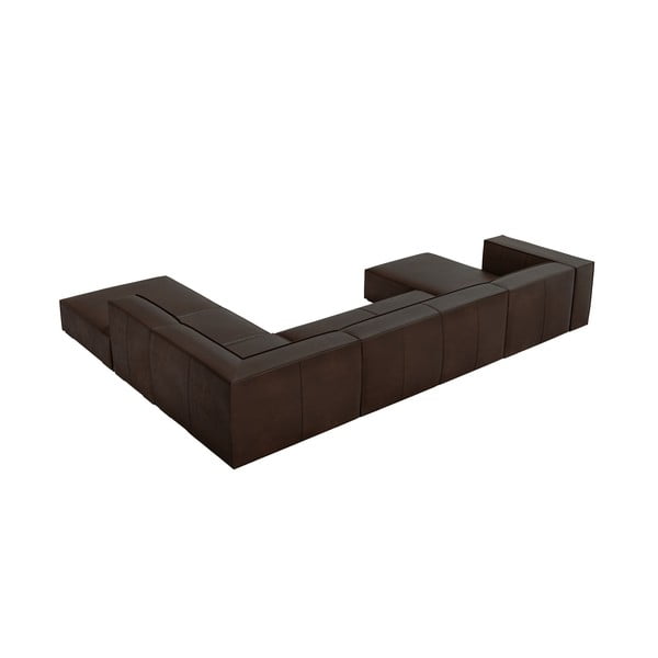 Tamsiai ruda odinė kampinė sofa (dešinysis kampas) Madame - Windsor & Co Sofas-image-4