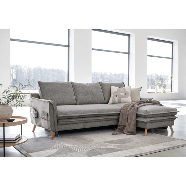 Sulankstoma kampinė sofa pilkos spalvos (su dešiniuoju kampu) Charming Charlie – Miuform-image-3