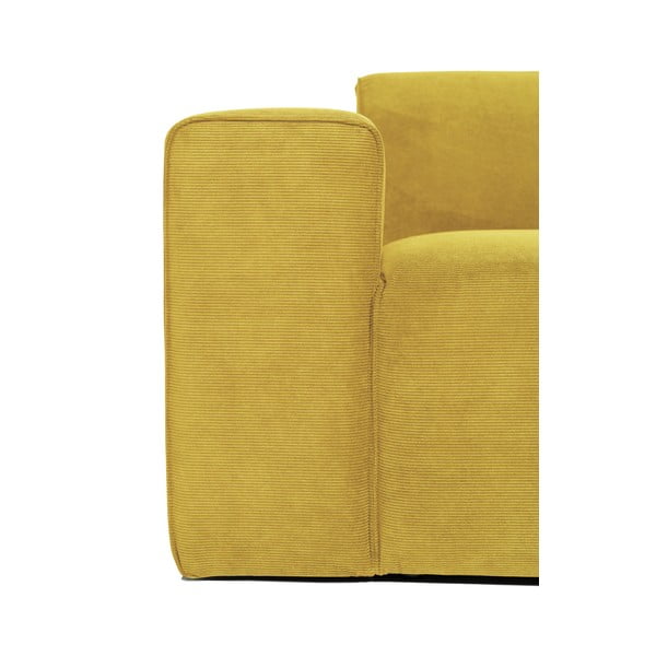 Geltonos spalvos aksominė modulinė U formos sofa Scandic Sting, dešinysis kampas-image-3