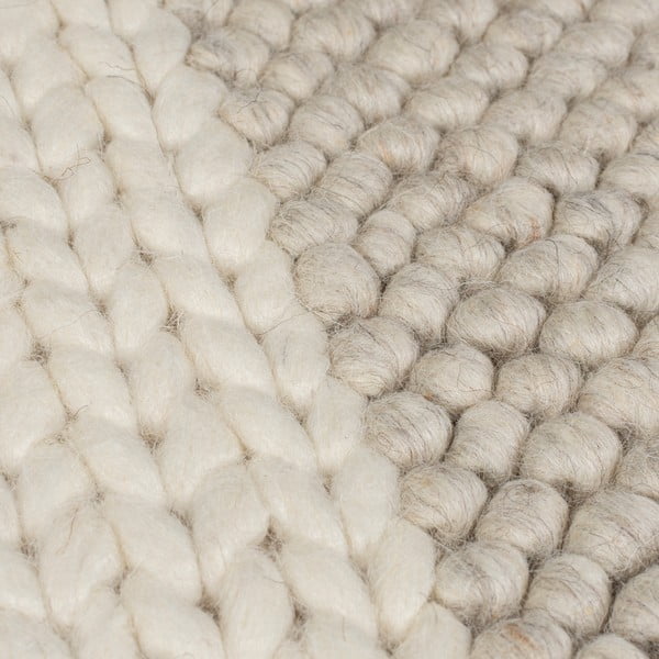 Rankų darbo iš vilnos mišinio kilimas smėlio spalvos 80x150 cm Minerals Patchwork – Flair Rugs-image-3