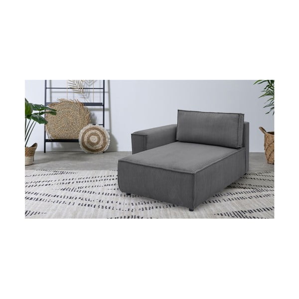 Modulinė sofa tamsiai pilkos spalvos iš kordinio velveto (su kairiuoju kampu) Nihad modular – Bobochic Paris-image-1