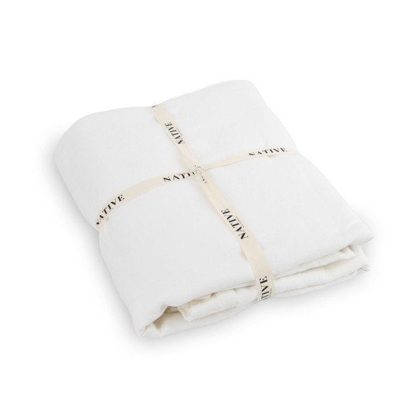 Baltos spalvos iš lino dvigulė patalynė 200x200 cm Blanco – Native Natural-image-3