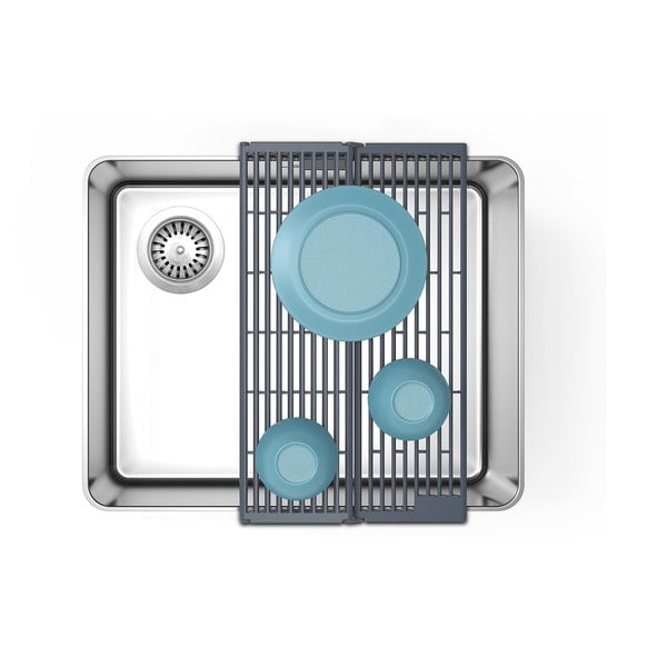 Reguliuojamos pilkos spalvos iš plastiko indų džiovyklės kriauklei 43x13 cm Platform – Joseph Joseph-image-4