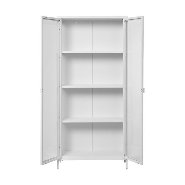 Iš metalo vitrina baltos spalvos 80x175 cm Brisbane – House Nordic-image-2
