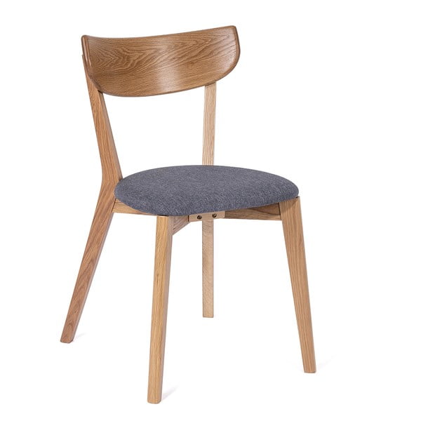 Ąžuolinė valgomojo kėdė su pilka sėdyne Arch - Bonami Selection