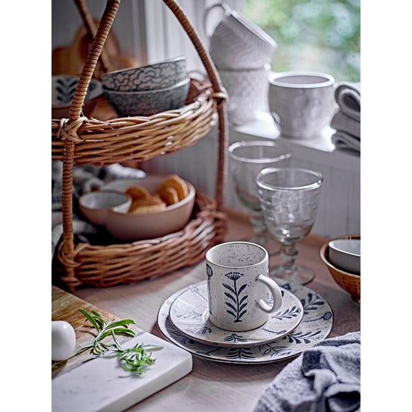 Iš akmens masės lėkštė šviesiai mėlynos spalvos/kreminės spalvos ø 21 cm Leonie – Bloomingville-image-1