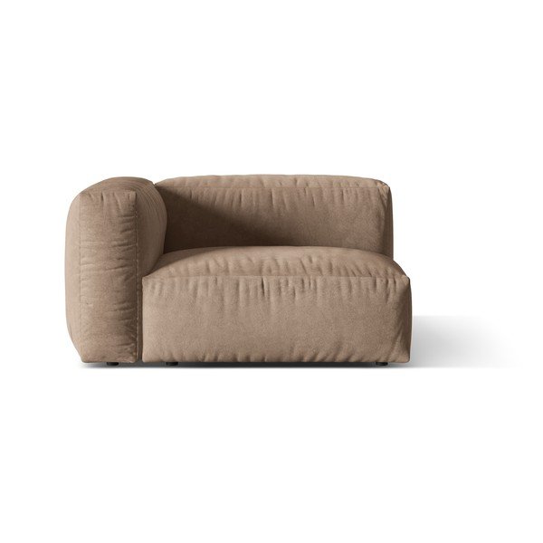 Šviesiai rudos spalvos iš velveto modulinė sofos dalis (su kairiuoju kampu) Martina – Micadoni 