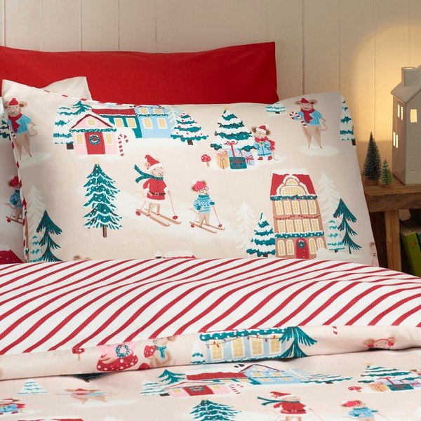 Dvigulė patalynė 230x220 cm Christmas Mouse Town – Catherine Lansfield-image-3
