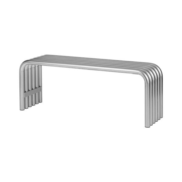 Sidabrinės spalvos metalinis sodo suoliukas Nokk – noo.ma