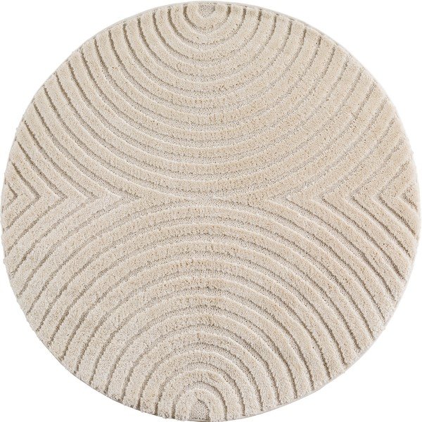 Kreminės spalvos iš džiuto mišinio apvalios formos kilimas ø 200 cm Art 1122 – Ayyildiz Carpets