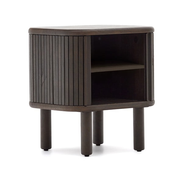 Naktinis staliukas tamsiai rudos spalvos Mailen – Kave Home-image-2
