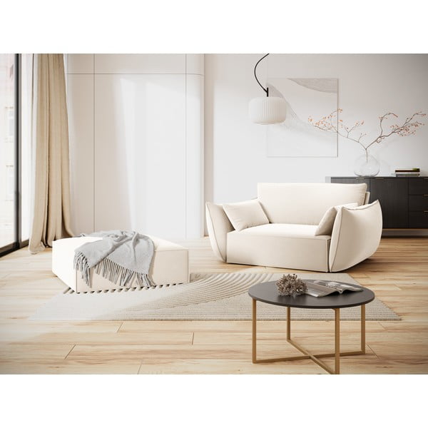 Smėlio spalvos iš velveto krėslas Vanda – Mazzini Sofas-image-1