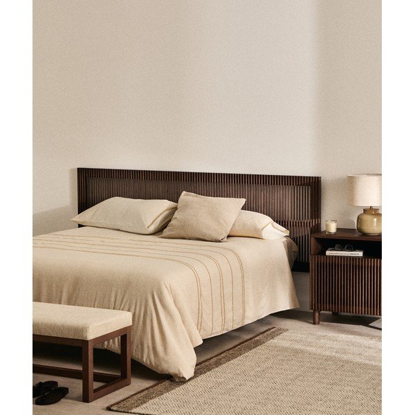 Tamsios natūralios spalvos iš uosio masyvo galvūgalis 195x70 cm Beyla – Kave Home-image-1