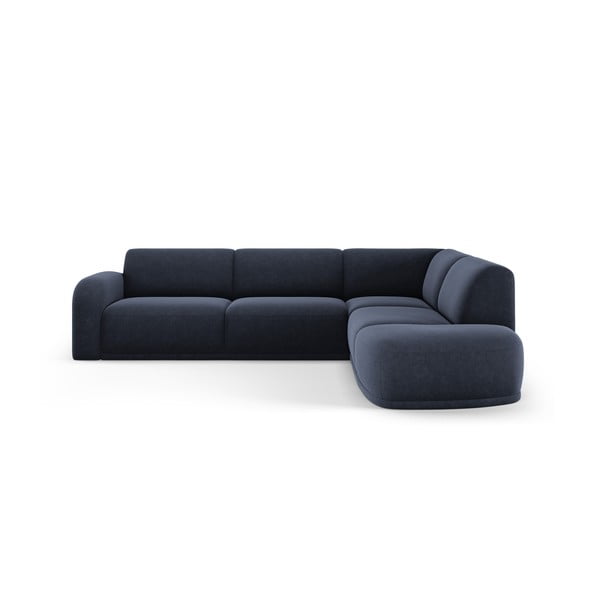 Iš velveto kampinė sofa tamsiai mėlynos spalvos Erin – Micadoni Home