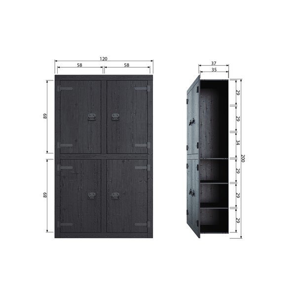 Juodos spalvos spinta vtwonen Bunk-image-2