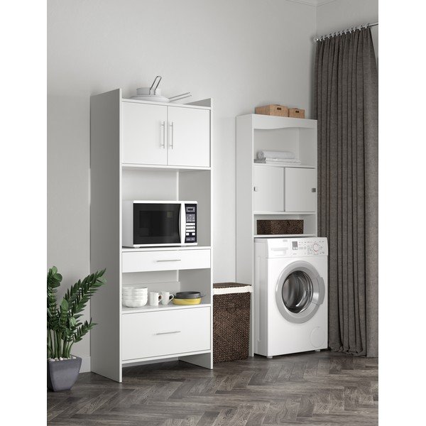 Spintelė virš skalbimo mašinos baltos spalvos 64x177 cm Wave – TemaHome-image-1