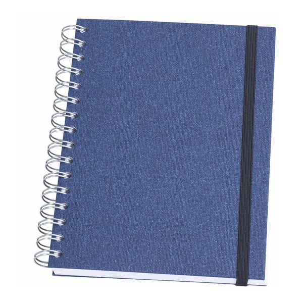 Mėlyna Bigso užrašų knygutė su žiedu, 90 puslapių