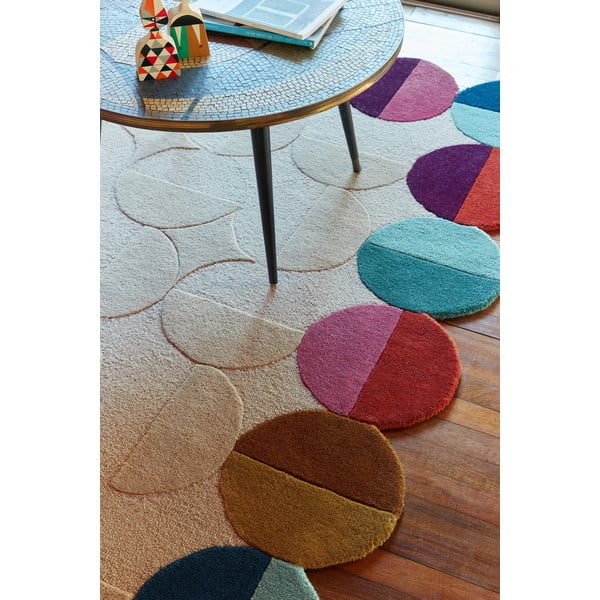 Rankų darbo smėlio spalvos iš vilnos kilimas 160x230 cm Mia Textured Scallop – Flair Rugs-image-2
