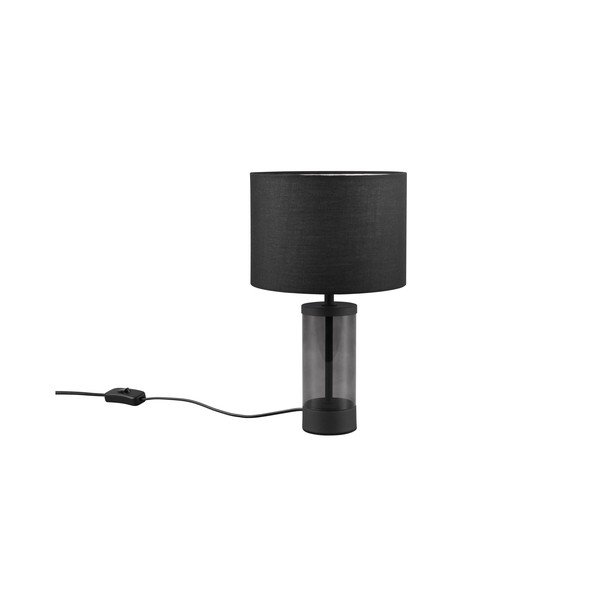 Stalinis šviestuvas juodos spalvos (aukštis 33,5 cm) su tekstiliniu gaubtu Grazia – Reality-image-2