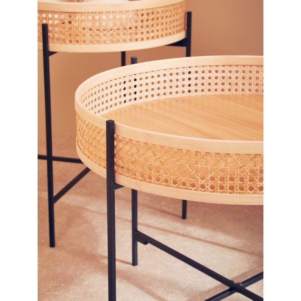 Natūralios spalvos iš rotango apvalios formos kavos staliukas ø 60 cm Depok – Premier Housewares-image-4