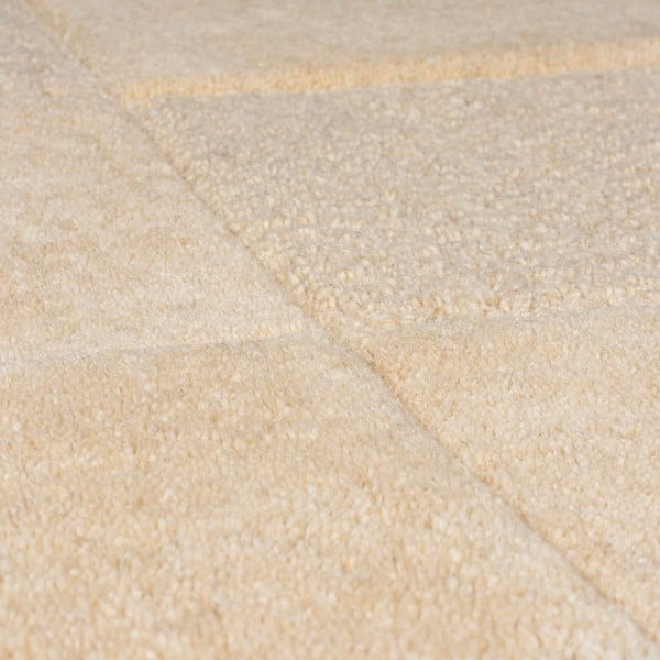 Smėlio spalvos vilnonis kilimas 290x200 cm Checkerboard - Flair Rugs-image-3