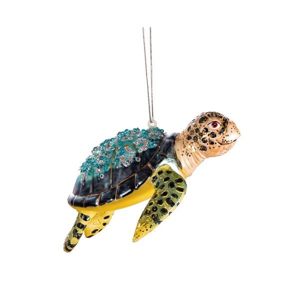 Rankų darbo eglutės papuošimas 4 cm Turtle – Sass & Belle