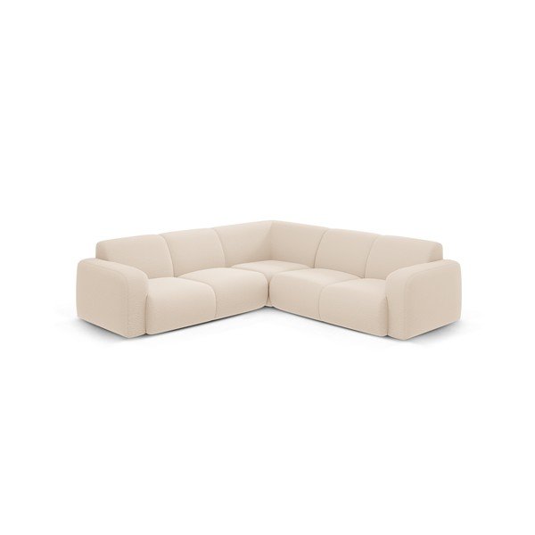 Iš boucle kampinė sofa smėlio spalvos (kintama/„L“ formos) Molino – Micadoni Home