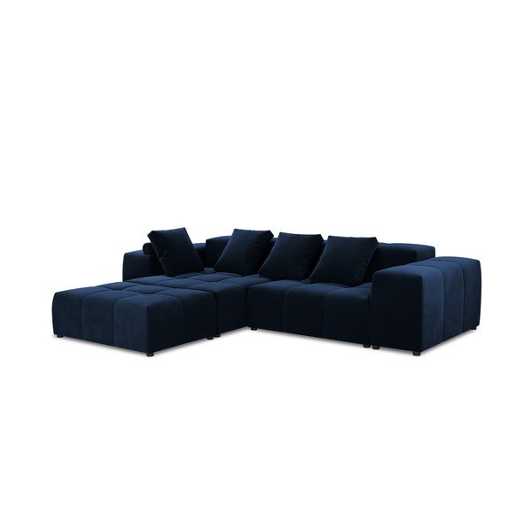 Mėlyno aksomo kampinė sofa (kintama) Rome Velvet - Cosmopolitan Design-image-2