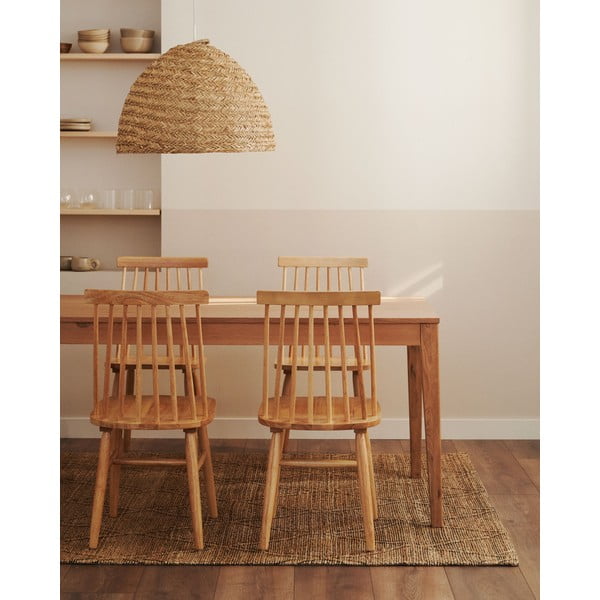 Prailginamas valgomojo stalas su papildomu stalviršiu iš ąžuolo 80x120 cm Yain – Kave Home-image-1