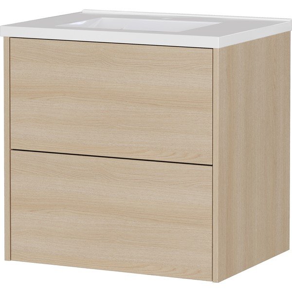 Natūralios spalvos pakabinama spintelė po kriaukle iš ąžuolo 61x61 cm Bodera – Germania