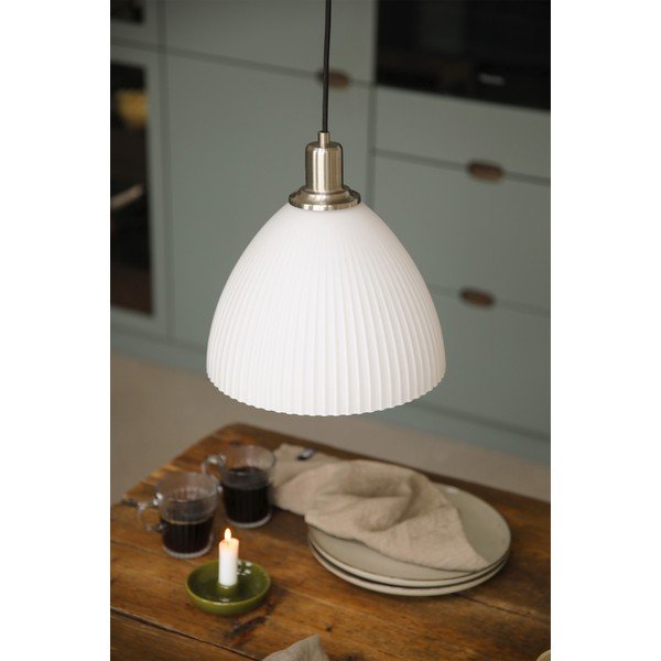 Baltos spalvos iš stiklo kabantis šviestuvas ø27,5x28 cm Ro – Markslöjd-image-1