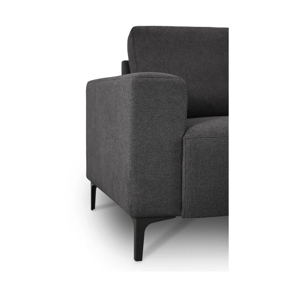 Antracito spalvos kampinė sofa iš šenilinio audinio (su dešiniuoju kampu/su gultu) Fabian – Scandic-image-4