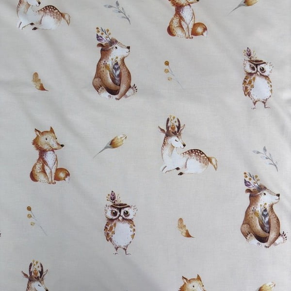 Smėlio spalvos iš medvilnės vaikiška patalynė vaikiškai lovai 100x135 cm Animals "Woodland" – Jerry Fabrics-image-4