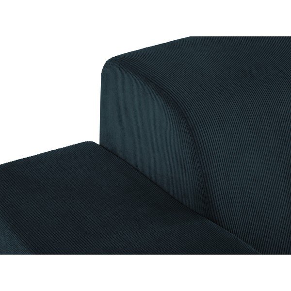 Tamsiai mėlyna aksominė kampinė sofa Cosmopolitan Design Hobart, kampas kairėje-image-1