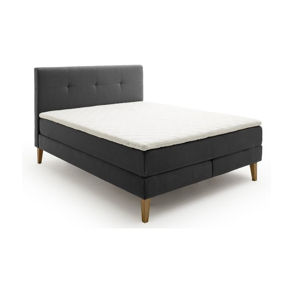 Spyruoklinė lova antracito spalvos 180x200 cm Stockholm – Meise Möbel