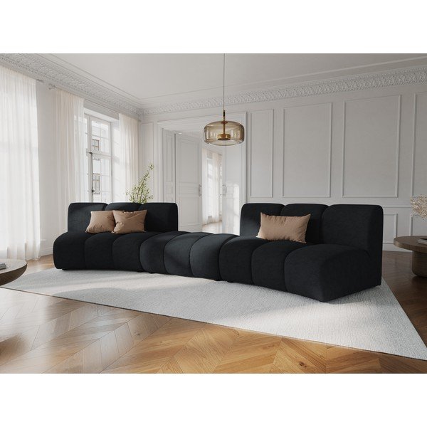 Sofa juodos spalvos 367 cm Lupine – Micadoni Home-image-1