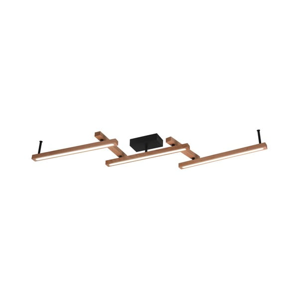 Lubinis šviestuvas juodos spalvos/natūralios spalvos LED su nuotolinio valdymo funkcija 10x180 cm Bellari – Trio