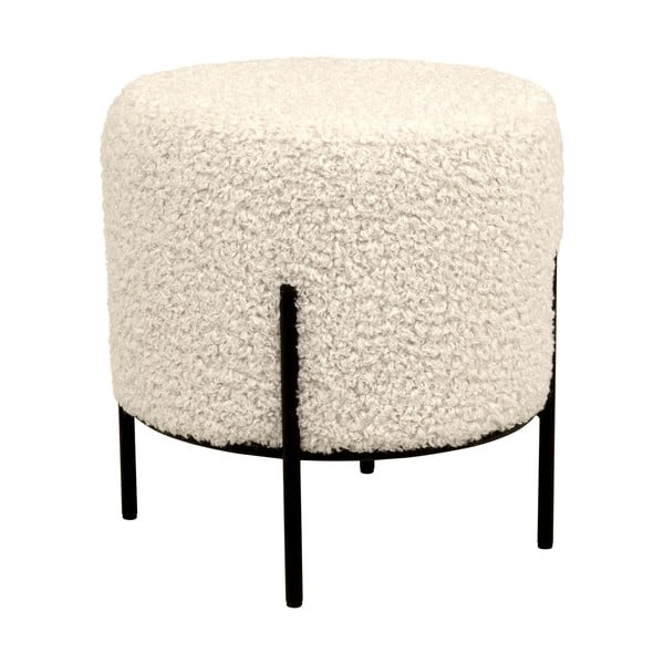 Kreminės spalvos pufas iš dirbtinio kailio Alford – House Nordic-image-2