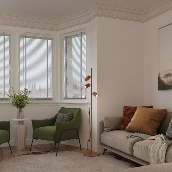 Raudonos plytų spalvos iš aliuminio pastatomas šviestuvas su sulankstoma konstrukcija (aukštis 155 cm) Gleam – Sollux-image-1