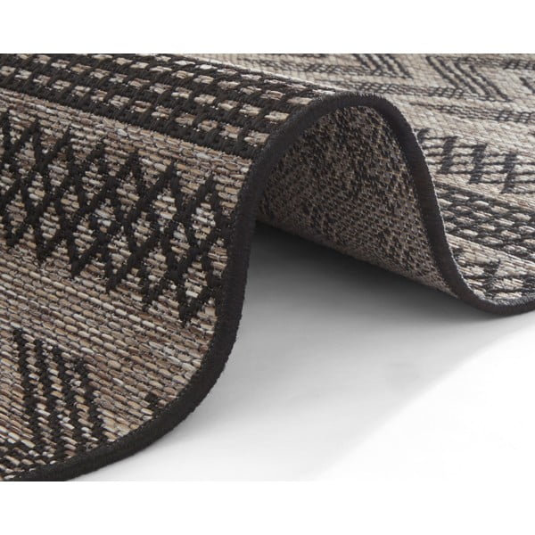 Juodos ir smėlio spalvos lauko kilimas NORTHRUGS Sidon, 200 x 290 cm-image-3