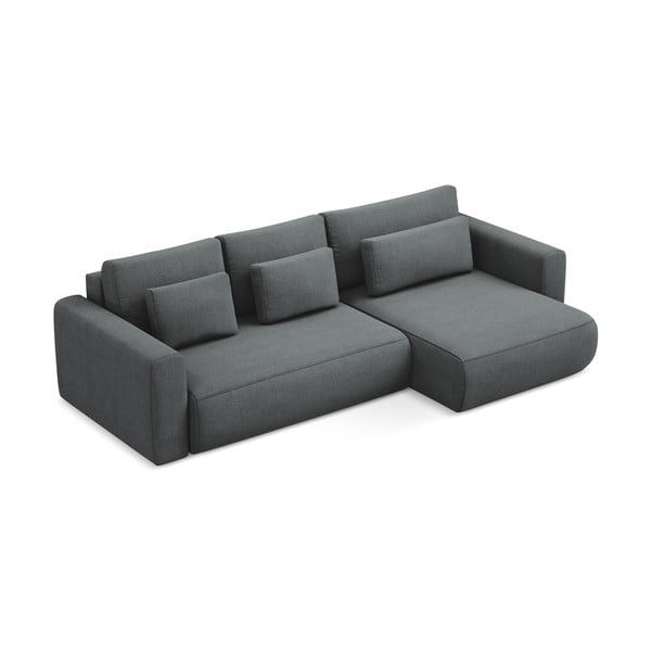Tamsiai pilkos spalvos sulankstoma/su sandėliavimo vieta kampinė sofa (su dešiniuoju kampu/su gultu) Kapua – Makamii-image-4