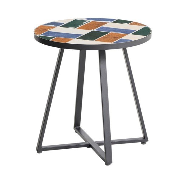 Iš keraminės plokštės apvalios formos sodo šoninis staliukas ø 45 cm Tella – Kave Home