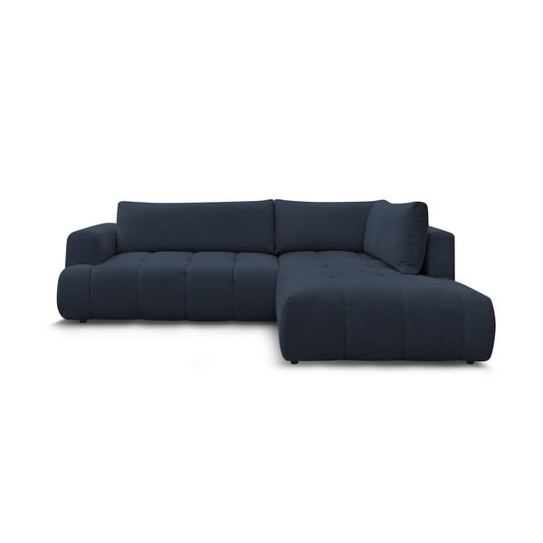 Tamsiai mėlynos spalvos sulankstoma/su sandėliavimo vieta kampinė sofa (su dešiniuoju kampu/„L“ formos) Fuji – Bobochic Paris
