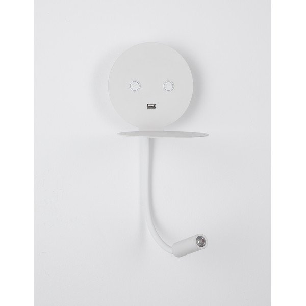 Baltos spalvos iš aliuminio sieninė lempa LED su sulankstoma konstrukcija/su USB portu Eclip – Nova Luce-image-3